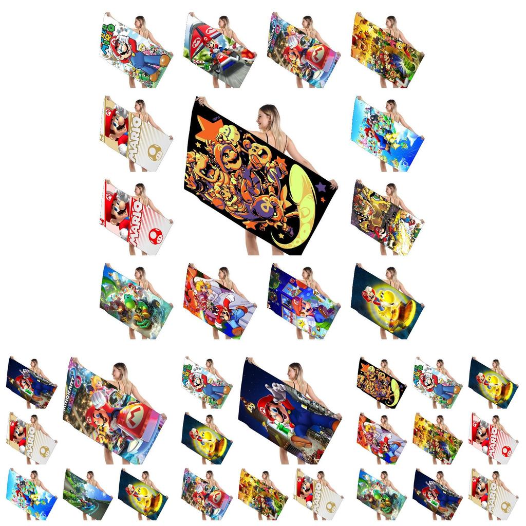 Детское пляжное полотенце Марио Супермягкое и впитывающее!