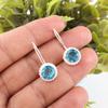 Swiss Blue Topaz Earring Gemstone Earring, 925 Solid Sterling Silver Earrings Jewelry Handmade Earrings, Silver Jewelry For Gift