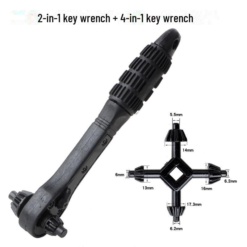 Ключ и гаечный ключ для патрона с храповым механизмом двойного назначения