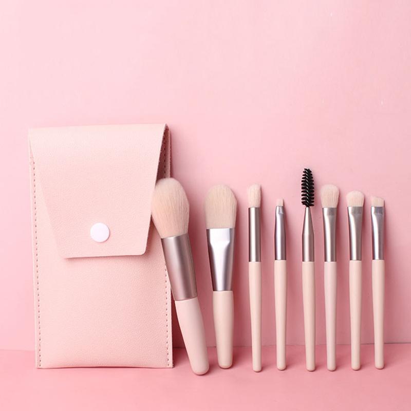 Набор из 8 мини дорожных портативных кистей для макияжа, кисть для растушевки, инструмент для макияжа