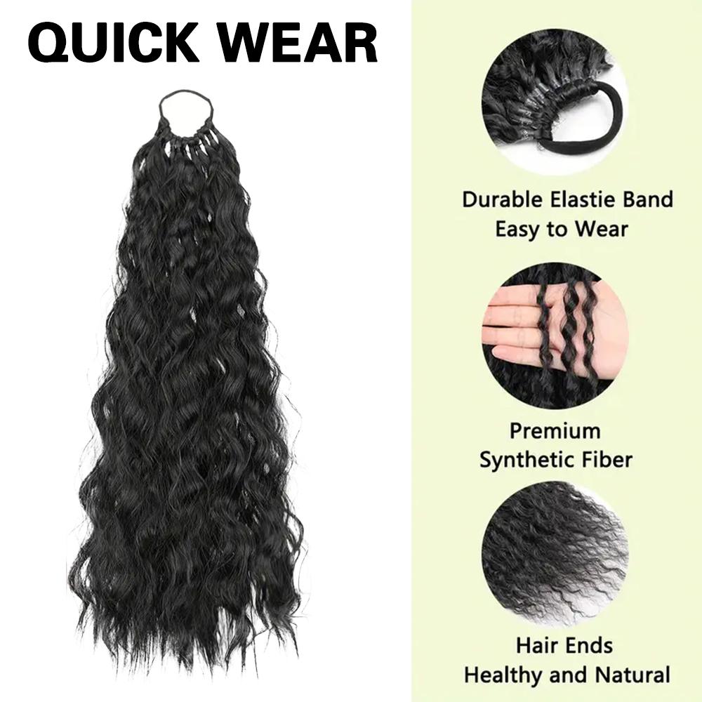 MISS WIG Синтетический длинный прямой вьющийся хвостик для наращивания волос резинка плетеный хвостик натуральный мягкий хвостик для женщин повседневная одежда