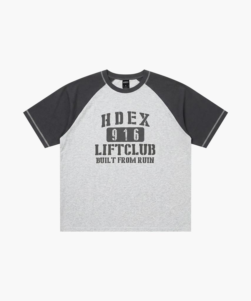 HDEX Реглан с коротким рукавом с лифтовым швом (Меланж Белый)