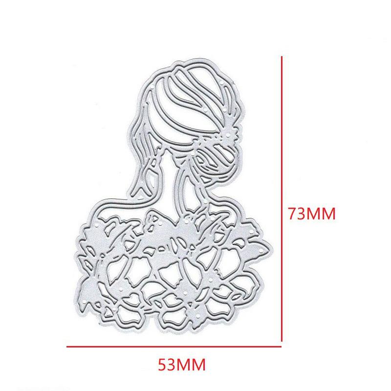 Girl Back Design Style Metal Cutting Die Stencil for DIY Scrapbooking Album Photo Embossing Paper Card Craft Decor