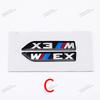 2Pcs Premium Fender Side Badge Emblem for BMW M Power X1 X2 X3 X4 X5 X6 Glossy Black Sticker Logo 6.8cm 8.4cm Car Styling Decor HG5