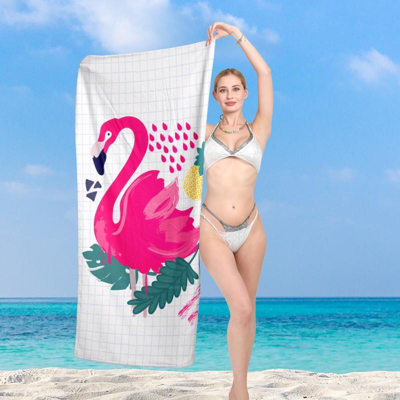 Ultra Fine Fiber Printed Quick Dry Beach Towel Non Sand Adhesive Absorbent Soft Microfiber Swimming Pool Ocean Travel