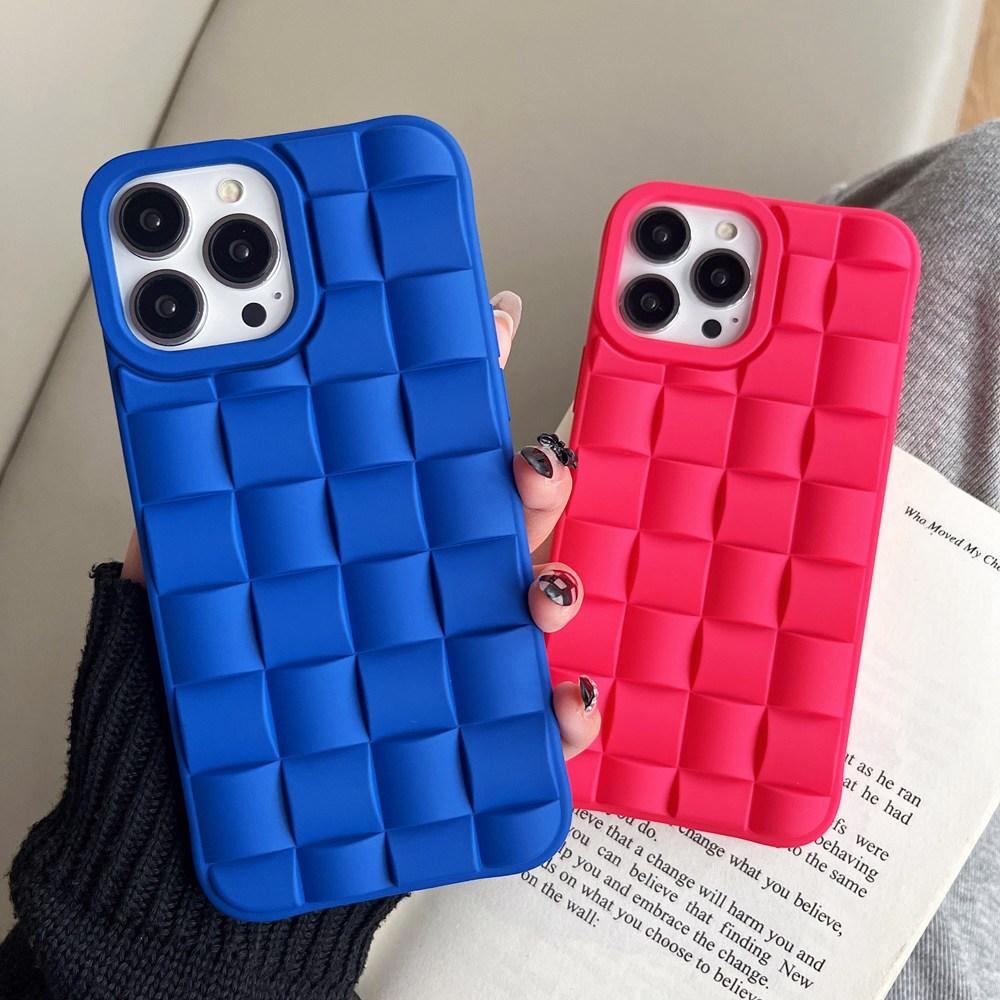 Матовый белый чехол для телефона с 3d сеткой и кубиком для Iphone 14 12 11 13 Pro Max Mini Xr X Xs 7 8 Plus, мягкий силиконовый чехол