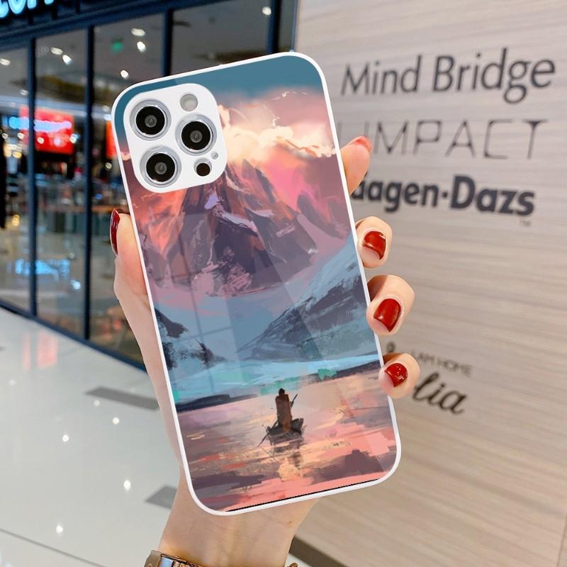 Крутой чехол для телефона с живописью для iPhone 14 13 12 11 Pro Max X XR XS 8 7 Plus, цветной чехол для телефона из жидкого стекла