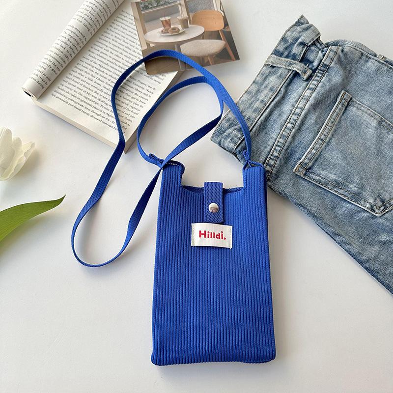 Однотонная вязаная сумка Мини-сумка через плечо Сумка для телефона через плечо Ins Dopamine Маленькая сумка