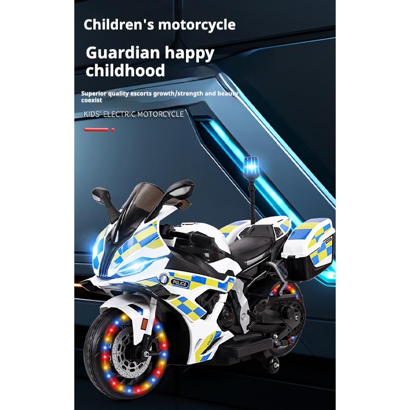 Детский электрический мотоцикл с двойным приводом, детский автомобиль с дистанционным управлением, Bluetooth, музыкальным светодиодным светом, функцией раннего образования для детей