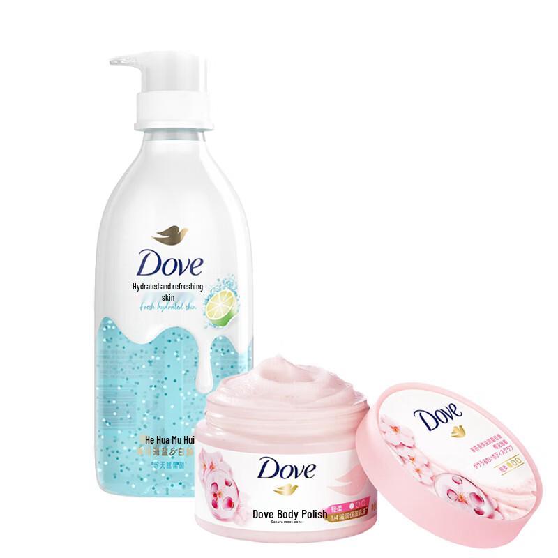 DOVE Набор из двух средств: Гель для душа и Скраб для тела