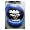 Pop Art Sexy Red Blue Lips Diamond Bite Canvas Paintings Prints Wall Pictures Cuadros for Living Room Home Decor