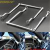 ZORBYZ Chrome Motorcycle Steel Adjustable Saddle Bag Support Bar Side Mount Bracket Fit For Kawasaki Honda Yamaha Suzuki