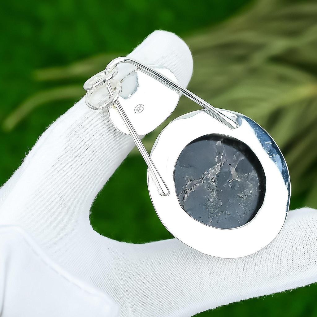 Подарок на день рождения для нее Подвеска из натурального мистического мерлинита из драгоценного камня 925 серебро