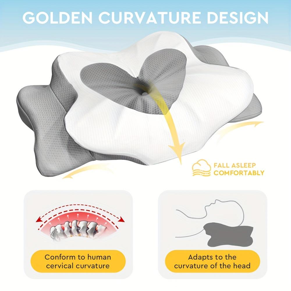 Cervical Pillow Memory Foam Neck Support Pillows for Sleeping Cervical for Back Sleeper Ergonomic Contour Removable Pillowcase