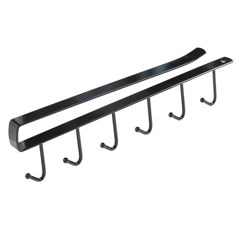 Kitchen Iron Seamless Nail Free Hook Cabinet Storage Rack Multi-functional Wardrobe Row Hook Arrangement Rack