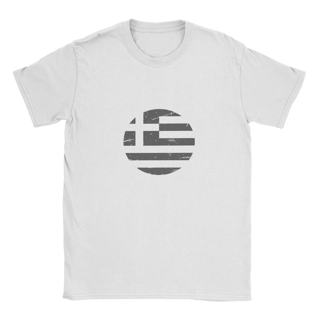 Greece greek flag TShirts for Men  Crazy Pure Cotton Tee Shirt Crewneck Short Sleeve T Shirt Summer Clothes