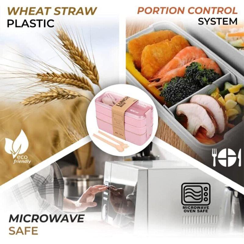3-слойный ланч-бокс, ложка, вилка, столовая посуда, набор для хранения еды, бенто, микроволновая печь