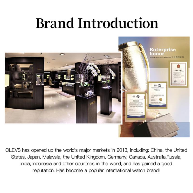 OLEVS 6622 с подарочной коробкой Часы Кожаные часы с водонепроницаемыми автоматическими механическими часами Женские часы