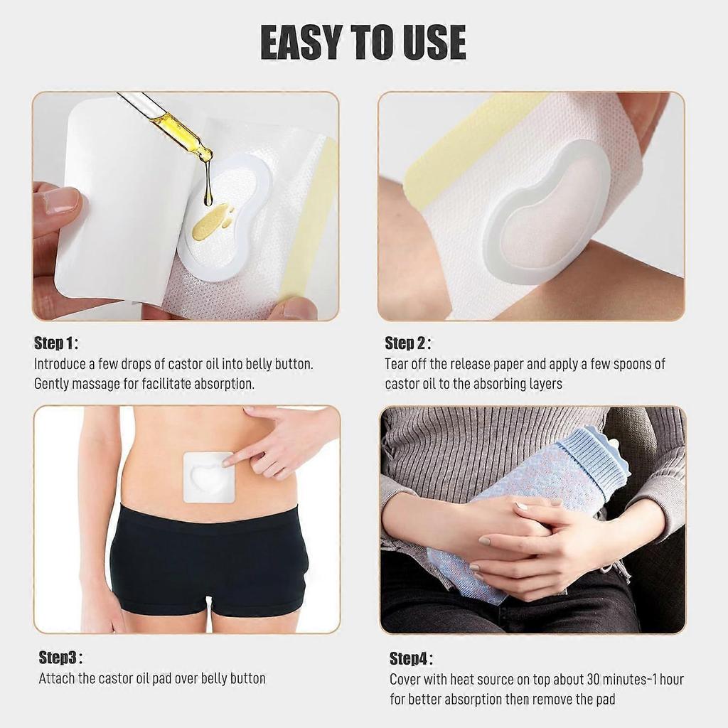 2025 Latest Model 45pcs Castor Oil Patches for Belly Button, Castor Oil Pack
