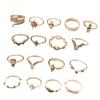 17 шт. наборные кольца на костяшки пальцев геометрические стразы женские винтажные сверкающие кольца на пальцы ювелирные аксессуары