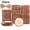 10/20pcs Natural Wood Slices 6-8 Cm Round Discs Unfinished Hole Circles DIY Arts Craft