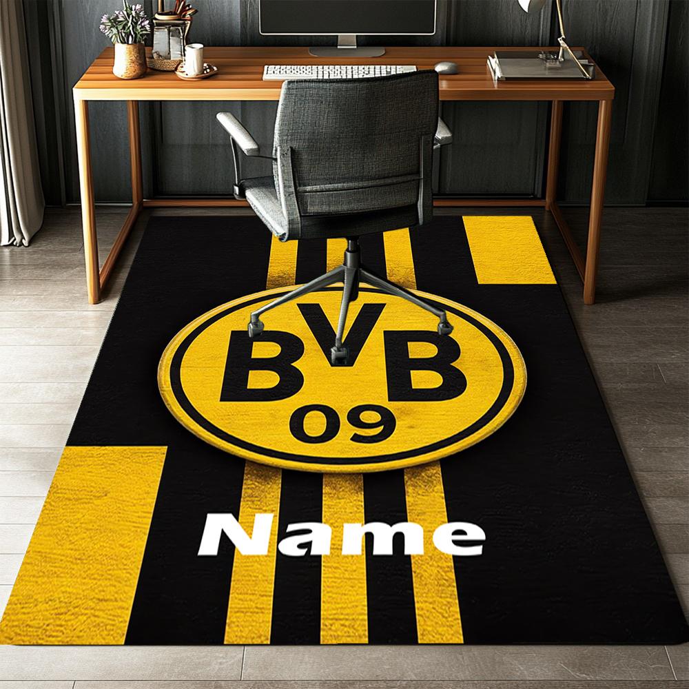 Custom Name BVB Printed Carpet,Rug for Office Chair Living Room Bedroom Kitchen Room Decor Gifts.