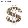 Gold Color Coin Brooch Alloy Crystal Brooches Gift Women Girls Suit Dress Party Clothes Accessories