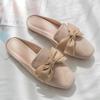 Новая сумка с плоским дном, сандалии на одной подошве, женские универсальные модные, для улицы, повседневные, с бантом, женские шлепанцы
