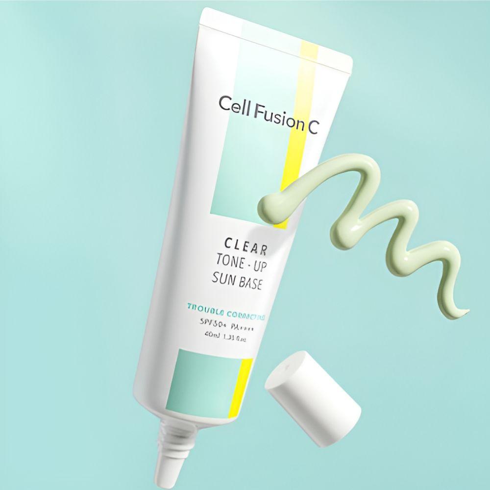 Cell Fusion C Прозрачная выравнивающая база под макияж с SPF50+ PA++++ Осветляющая база под макияж Солнцезащитная 40 мл