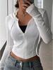 2025 Autumn/Winter European-American Slim Fit Zip-Up Knit Cardigan & Sporty Hoodie