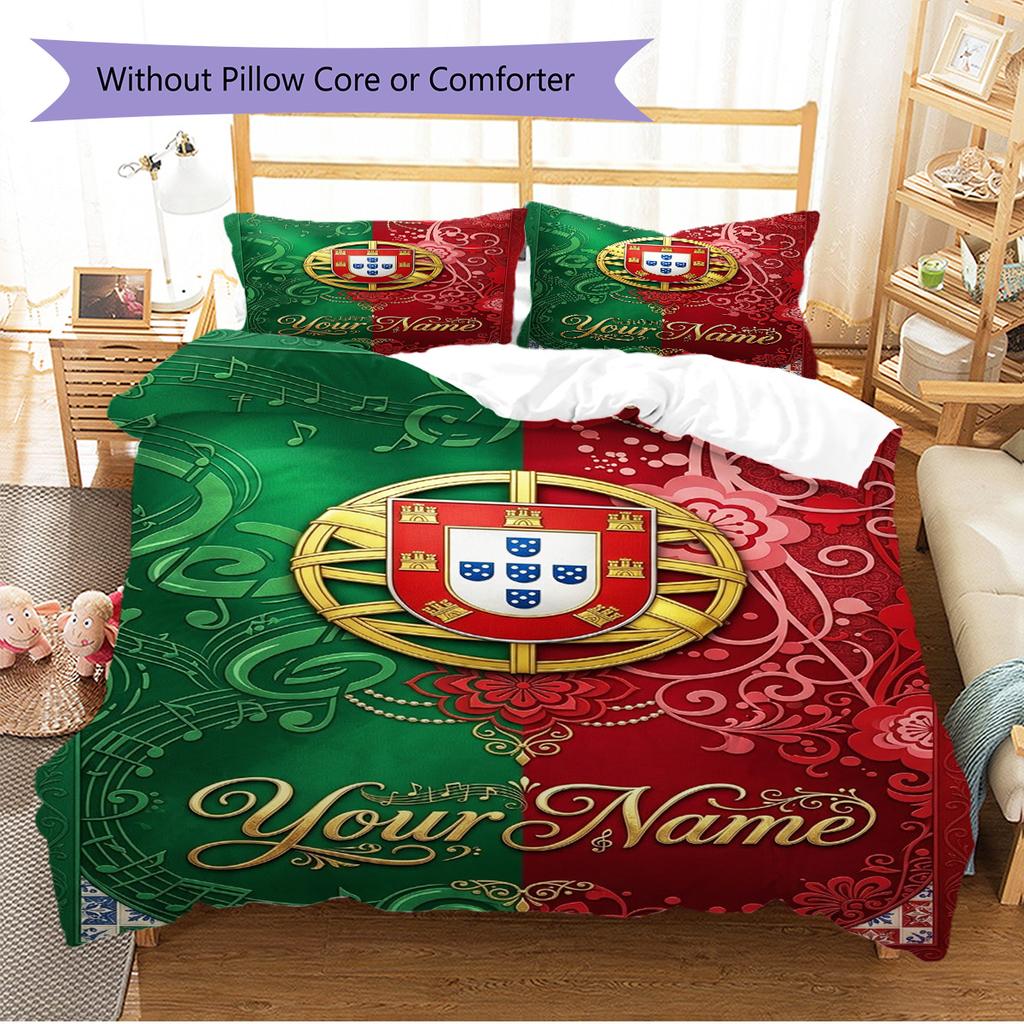 Name Custom PORTUGAL Pattern Bedding Set Quilt Cover Pillowcase Home Decor Gift (1 * duvet cover + 2 * pillowcase, without core)