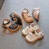 Девочки Сандалии Лето Мягкие Детские 2024 Нескользящие Принцесса Плоские Японский Стиль Студенческие Универсальная Обувь Детская Мода ПУ Повседневная Обувь