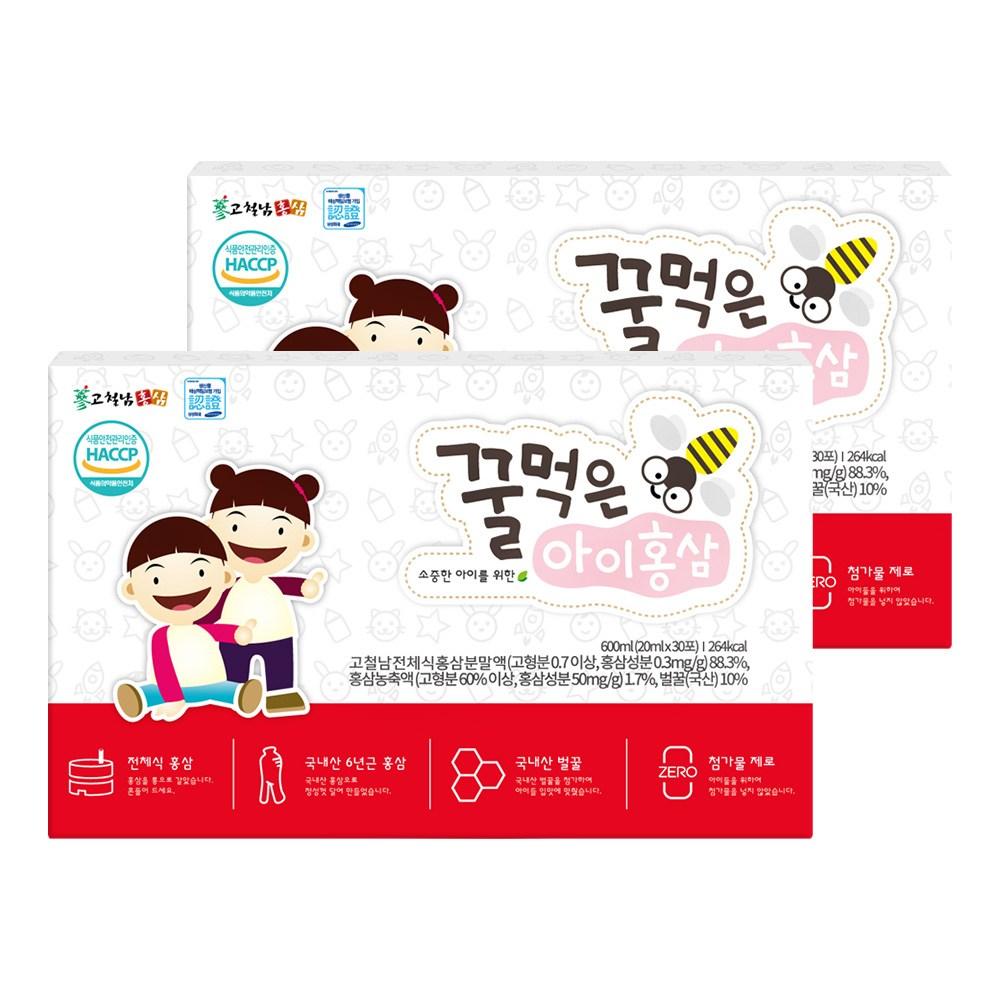 Gocheolnam Red Ginseng Honey-infused Red Ginseng for Kids, 30 Servings (2 pcs)