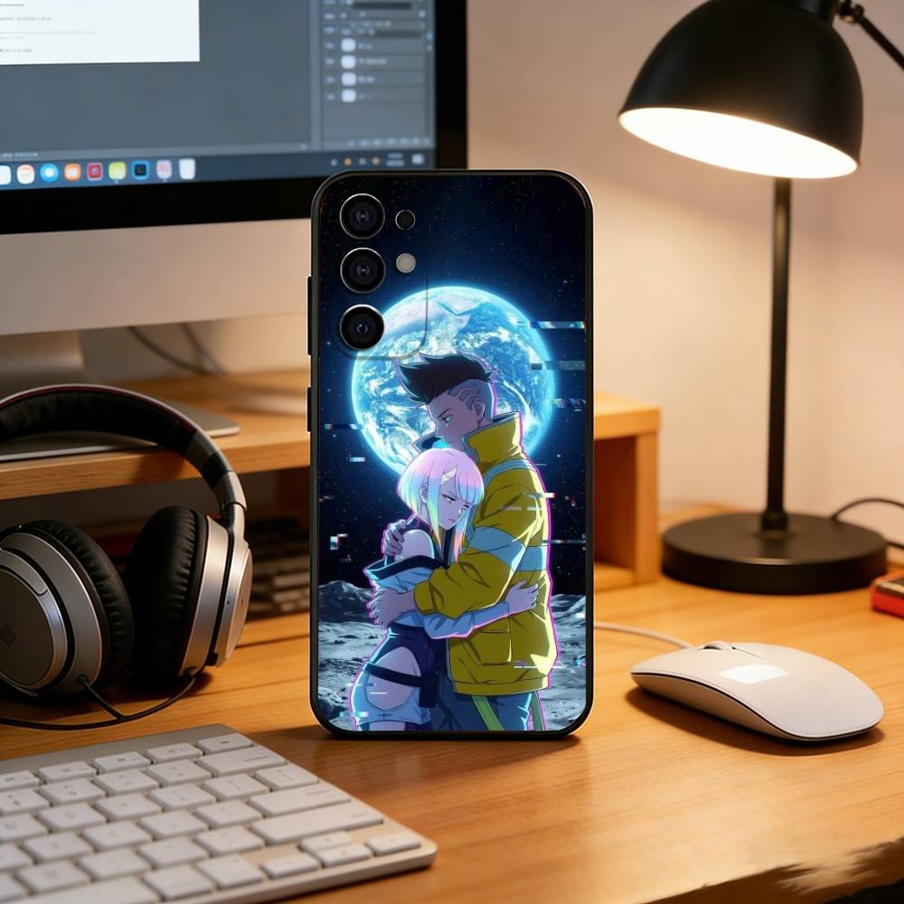 Anime C-Cyberpunk E-Edgerunners Phone Case For Samsung S25,S24,S21,S22,S23,S30,Ultra,S20,Plus,Fe,Soft Silicone Black Cover