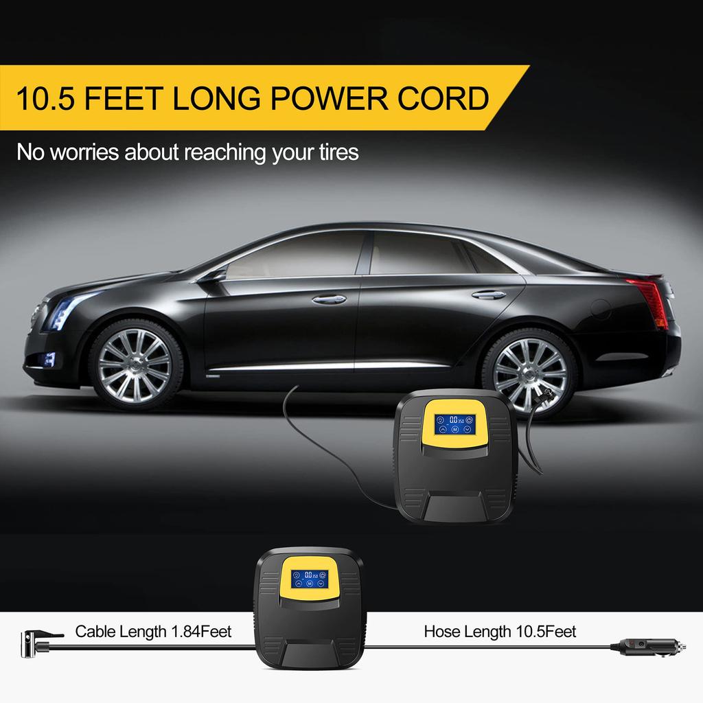 Tire Inflator Portable Air Compressor 120PSI Portable Air Pump for Car Tires Portable Electric Air Pump for Motor Bike