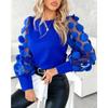 Autumn Long Sleeved Blouses Fashionable Round Neck Petal Sleeve Shirt Women's Shirt