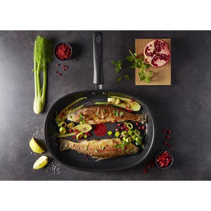 TEFAL E3021204 EMOTION Poêle à poisson 36x26cm, revêtement anti adhésif; tous feux dont induction