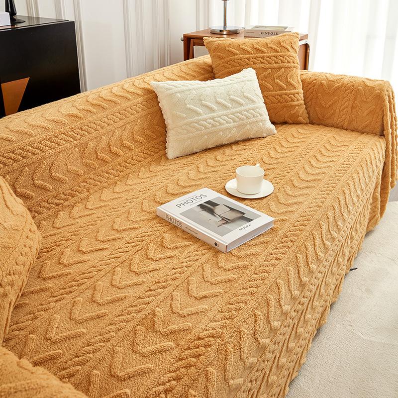 INS Style Cream Color Universal All-Inclusive Sofa Towel Winter Plush Sofa Cover Simple Modern Sofa Cover Cover Cloth