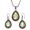Rutile  Golden Set Earring Jewelry 18-20'' Pendant Quartz Sterling