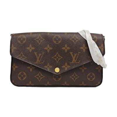 [Б/У] Сумка Felicie Pochette Classic, Канва с покрытием Monogram и Кожа, Три в одном, На цепочке - Очень хорошее состояние #OPZN2L