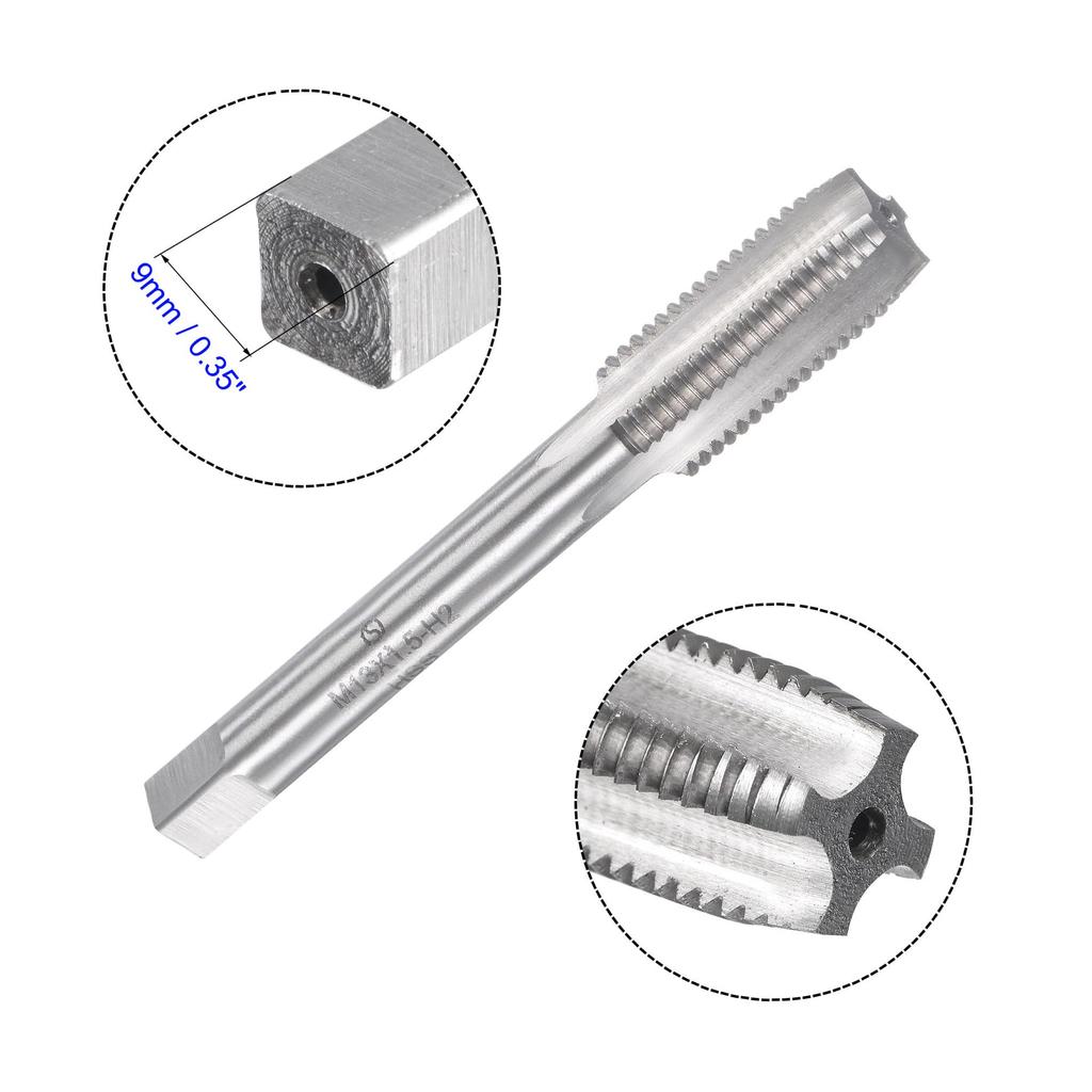 Единство Метчик для глухих отверстий, Метрический ручной метчик, Набор сверл-метчиков, Метчик для прямой резьбы, Коническая и круглая плашка, Инструмент для нарезания резьбы для ремонта, M13 1,5 мм