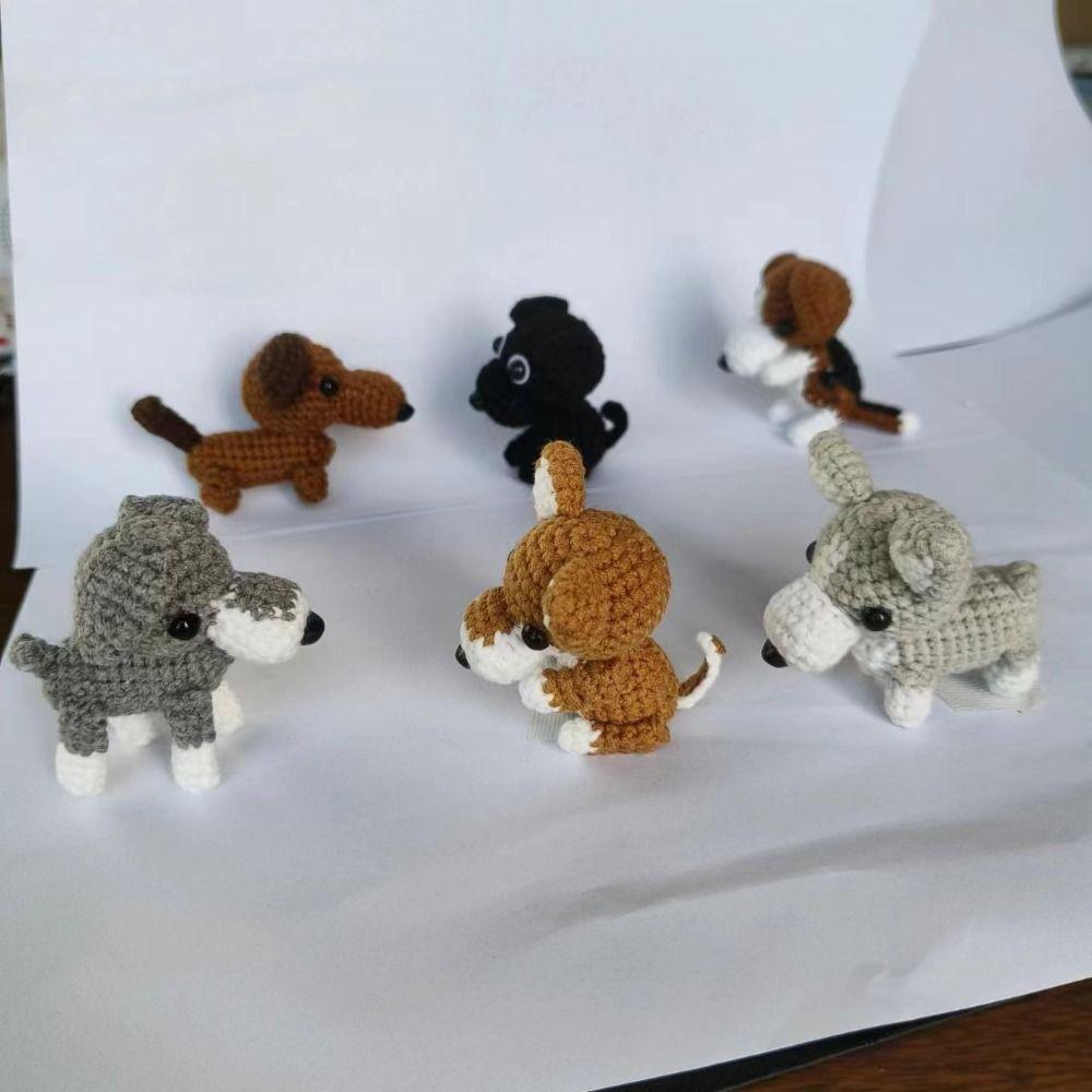 Dachshund Crochet Dog Animal Doll Handwoven Animal Keychain Knitted Dog Pet Lover