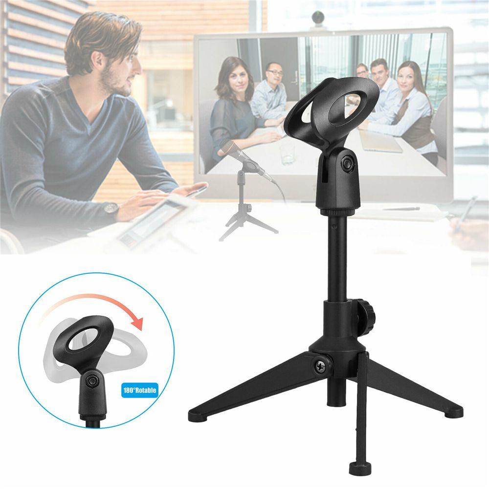 Desktop Durable Live Broadcast Microphone Stand Mic Clip Standing Rack Holder Tripod