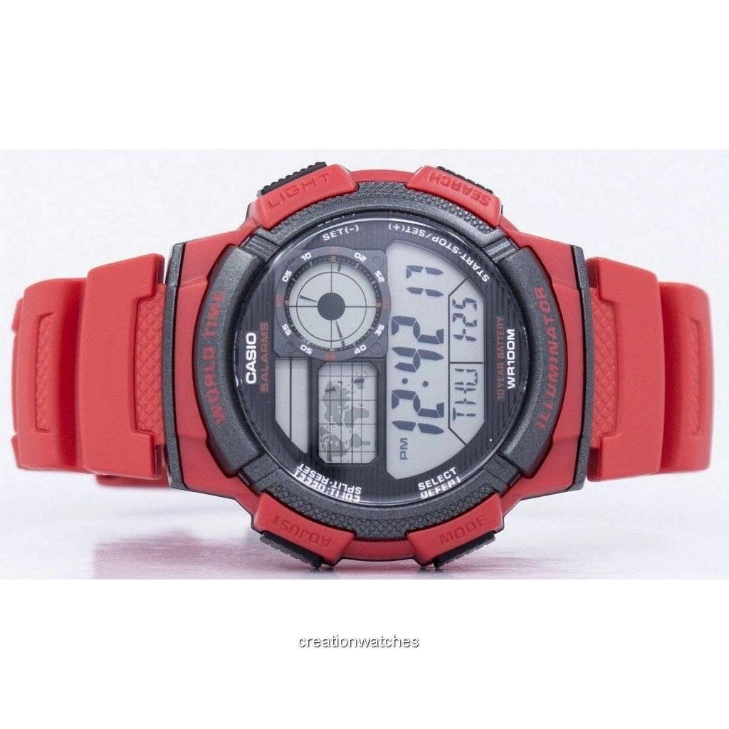Casio Youth World Time Alarm World Map AE-1000W-4AV AE1000W-4AV Мужские часы