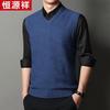 Hengyuanxiang Men's V-Neck Knit Vest Sweater