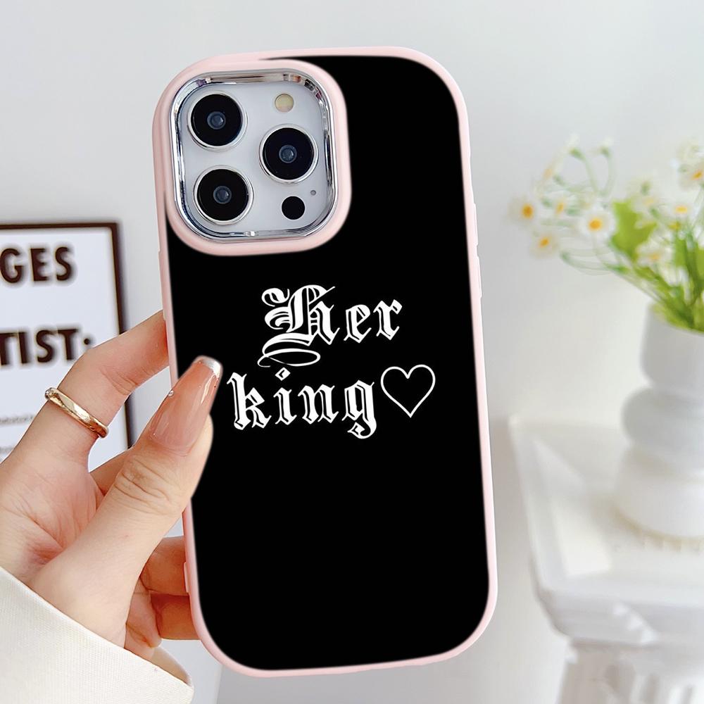 LZ29 Королева король корона пара мягкий чехол для телефона Samsung S24 Ultra S23 Plus S21 FE A16 A54 A34 A05 Infinix Hot 40 30i защита объектива противоударный чехол