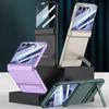 Чехол для мобильного телефона Samsung Z Flip8 Ультратонкий Складной Защитный Чехол с Подставкой-Кронштейном и Петлей Всесторонний Защита от Падений Однотонный