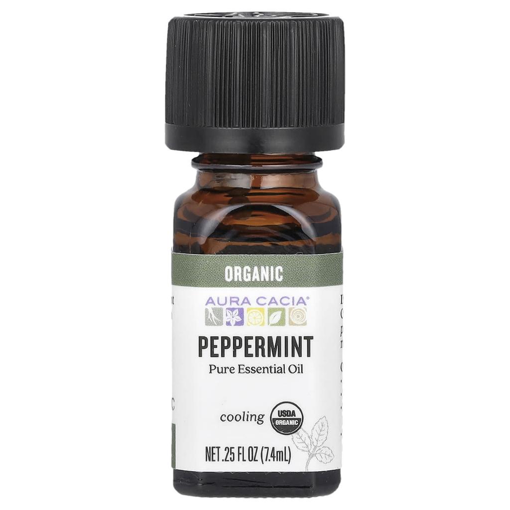 Organic Pure Essential Oil, Peppermint, 7.4 Ml (0.25 Fl Oz)