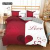 3D Love Heart Duvet Cover Microfiber Romantic Love Affection Theme Bedding Set King Full For Kids Teen Valentines Day Room Decor