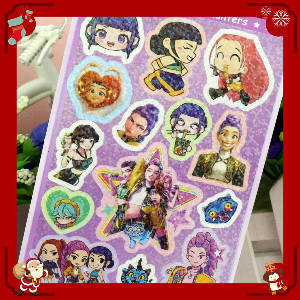 K-Pop Demon Hunters Laser Stickers - Anime & Cartoon Style, Cute Creative Stickers for School Supplies and Home Decoration
